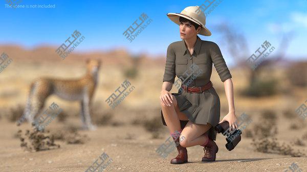 images/goods_img/20210312/Women in Safari Costume Crouching Pose 3D model/4.jpg